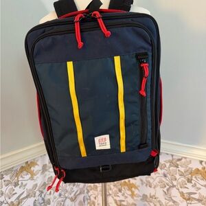 Topo Designs Men's Large Commuter Backpack in Navy and Red